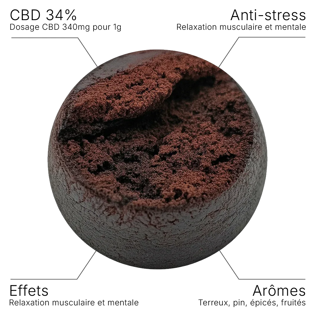 Résine CBD Libanais Rouge 34% - 10G - Hempyria - CBD de qualité premium