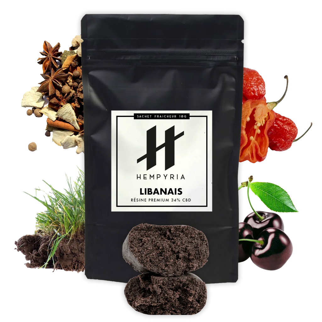 Résine CBD Libanais Rouge 34% - 10G - Hempyria - CBD de qualité premium